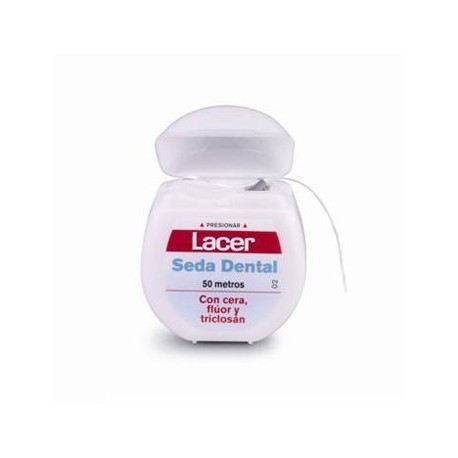 lacer seda dental fluor y triclosan