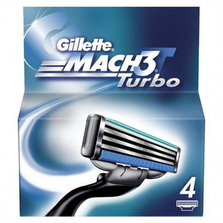 Gillette Mach 3 Turbo Recambio 4 Uds