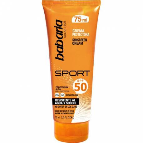 Babaria Crema Solar Sport Spf50 Resistente Al Agua Y Sudor 75ml