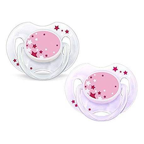 Philips Avent 2 chupetes nocturnos rosas 6-18 meses