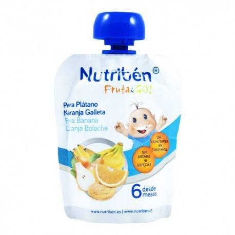 Nutriben Fruta&go Pera, Platano, Naranja Galletas 90 G