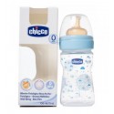 BIBERON PP T SILICONA CHICCO AZUL FISIOLOGICO FLUJO NORMAL 0M+ 150