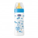 BIBERON PP T CAUCHO CHICCO FLUJO MEDIO 2M+ 250 ML AZUL