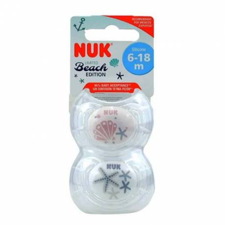 Nuk Chupetes Beach Edition 6-18 M Azul