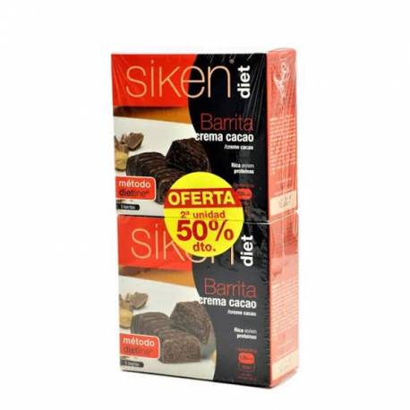 Siken Diet Barrita Crema de Cacao 2x5 Unidades