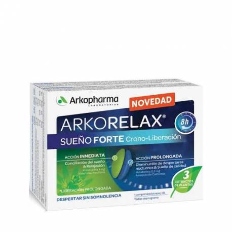 Arkopharma Arkorelax Forte Sueño 8h Cronoliberación 30 Cápsulas