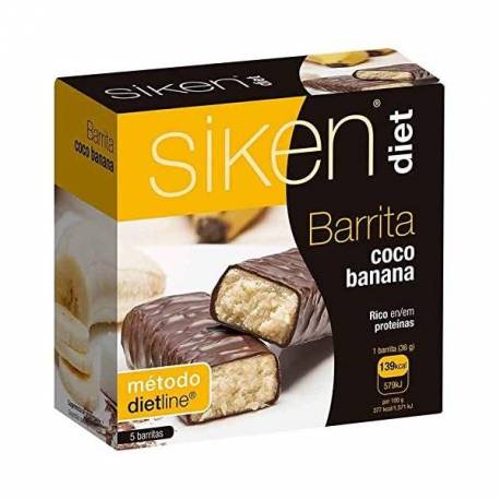 Siken Diet Barrita Sabor Coco y Banana 5uds