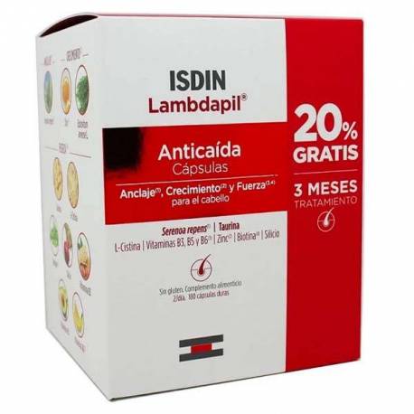 Isdin Lambdapil Anticaída 180 cápsulas 20% Gratis