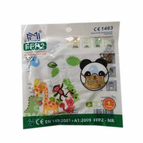 Mascarilla Infantil FFP2 Animales 1 Unidad