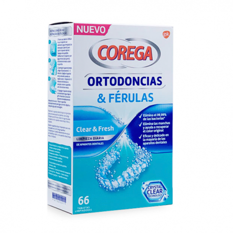 Corega Ortodoncias y Férulas 66 Tabletas