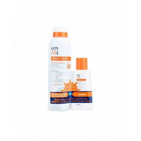 Leti AT4 Atopic Skin Defense Spray SPF50+ 200ml + Gel de Baño 100ml
