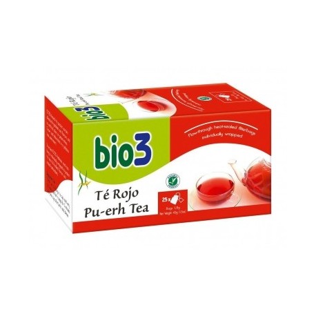 bio 3 te rojo ecologico 25 bolsitas