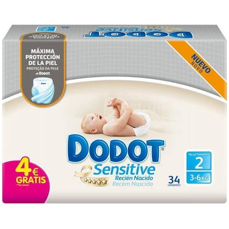 PAÑAL INFANTIL DODOT SENSITIVE RECIEN NACIDO T2 (3-6KG)