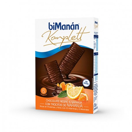 Bimanán Komplett 6 Barritas Chocolate Negro & Naranja Con Trocitos De Naranja