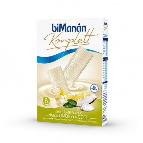 Bimanan Komplett 6 Barritas Chocolate Blanco Sabor Limón Con Coco