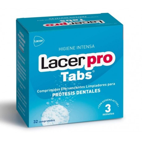 Lacer protabs comp limpieza protesis dental 32 comp