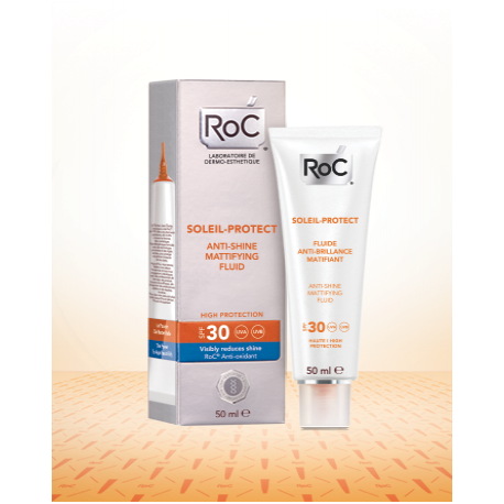 Roc Fluido Matificante Anti-brillos SPF 30 Soleil Protect