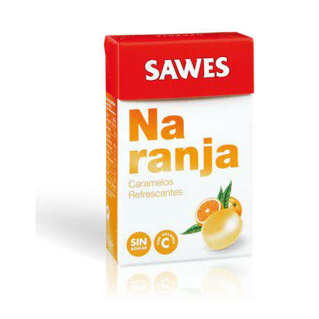 caramelos sawes naranja s/azucar cajita