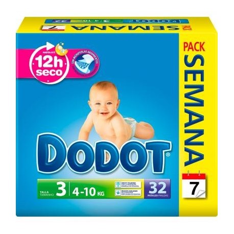 Dodot Pañales T.3 (4-10 Kgs) 32 Unds