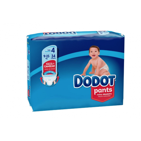 Dodot Pañales Pants T.4 (9-15 Kgs) 34 Unds