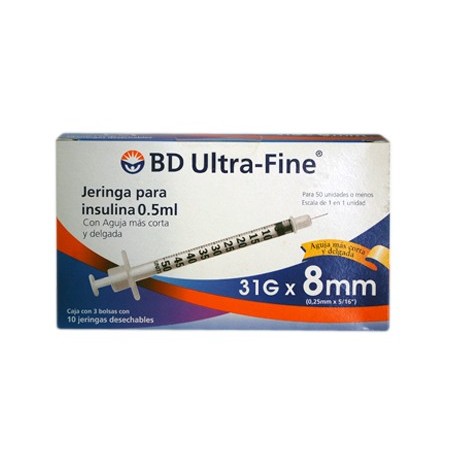 jeringa insulina b.d. 0,5 ml.u-100 10 un
