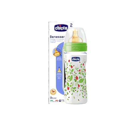 Chicco Biberón Beneser verde de 250ml