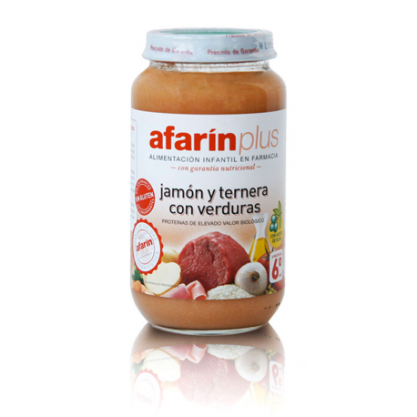 afarin plus jamon-ternera c/verdu 250 g.