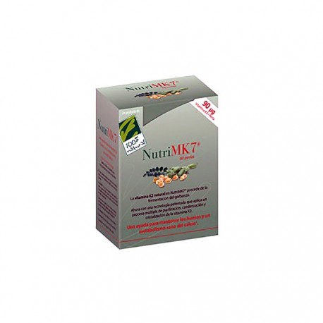 100% Natural Nutri MK7 Calcio 60 Perlas de 90mcg