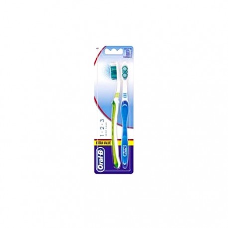 Oral-B Shiny Clean 1-2-3 cepillo de dientes 2uds