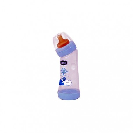 Chicco biberón angular 250ml caucho flujo normal azul 1ud