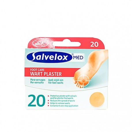 Salvelox Med Wart Plaster verrugas apósito adhesivo 20uds