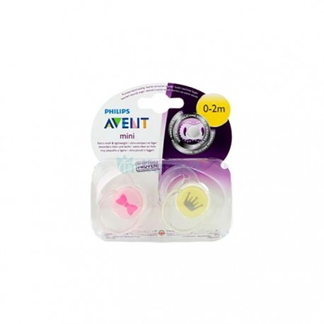Avent chupete mini silicona 0-2m niña 2uds