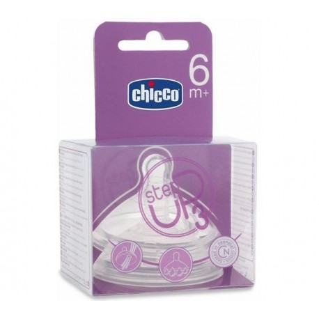 CHICCO TETINA STEP UP 6M+ FLUJO PAPILLA 2UDS