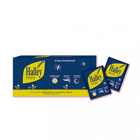 Halley repelente de insectos toallitas 10uds