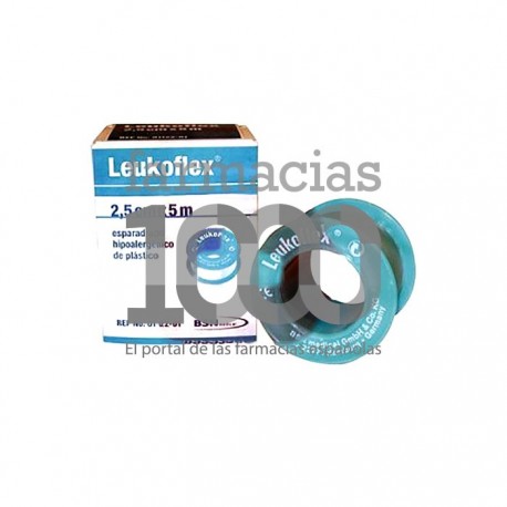 Leukoflex esparadrapo hipoalergénico de plástico 5MX2,5cm 1UD