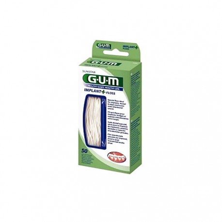 GUM® Implant Floss seda dental implantes sin cera 50 hilosx30cm