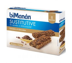 BIMANAN SUSTITUYE BARRITAS CEREALES PEPITAS DE CHOCOLATE 8UD