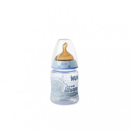 Nuk® biberón tetina látex orificio M azul 0-6meses 150ml 1ud