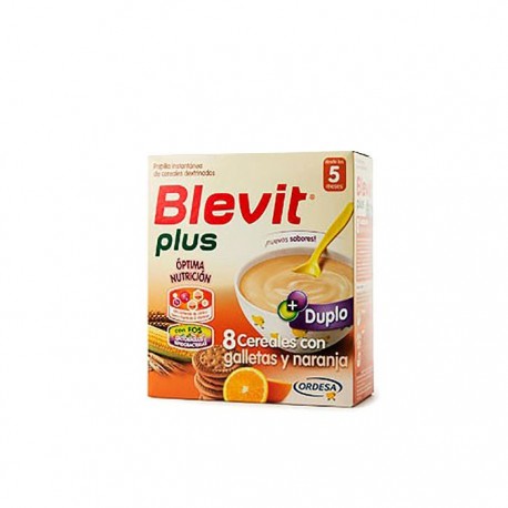 Blevit® 8 cereales con galletas y naranja 600g