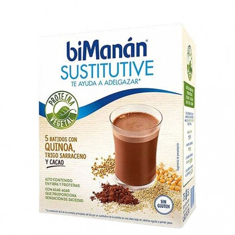 Bimanan Batido con Quinoa, Trigo Sarraceno y Cacao 5 sobres