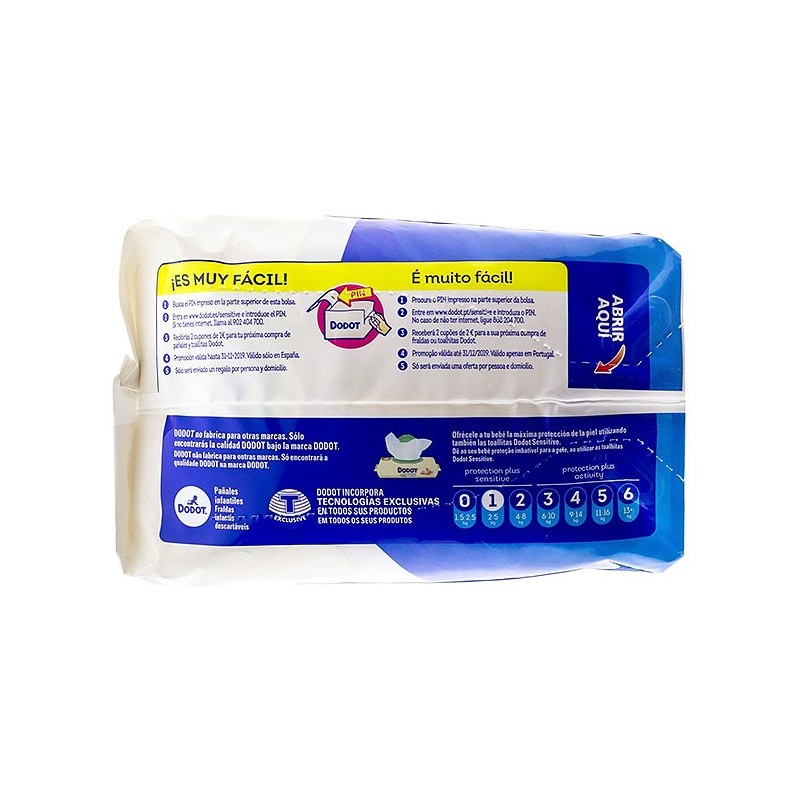 Dodot Pañales Protection Plus Sensitive Recién Nacido Talla 0