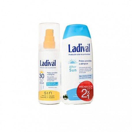 Ladival® Pack Pieles Alérgicas Sensibles SPF30+ Spray oil free 150ml + After sun 200ml