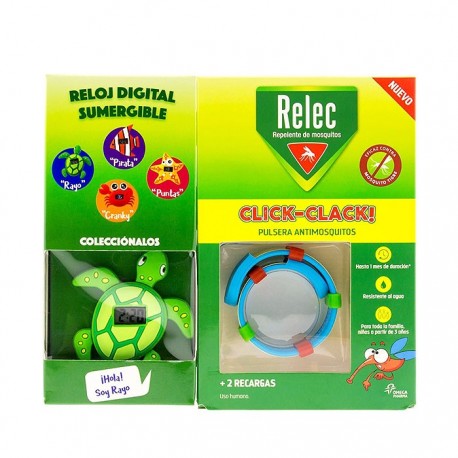 Relec Recarga Click-Clack Pulsera + Reloj Tortuga