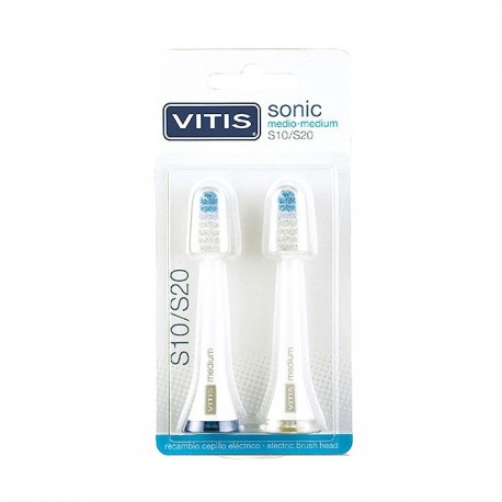 CEPILLO DENTAL ELECTRICO VITIS SONIC S10/S20 MEDIO 2U RECAMBIO CABEZAL