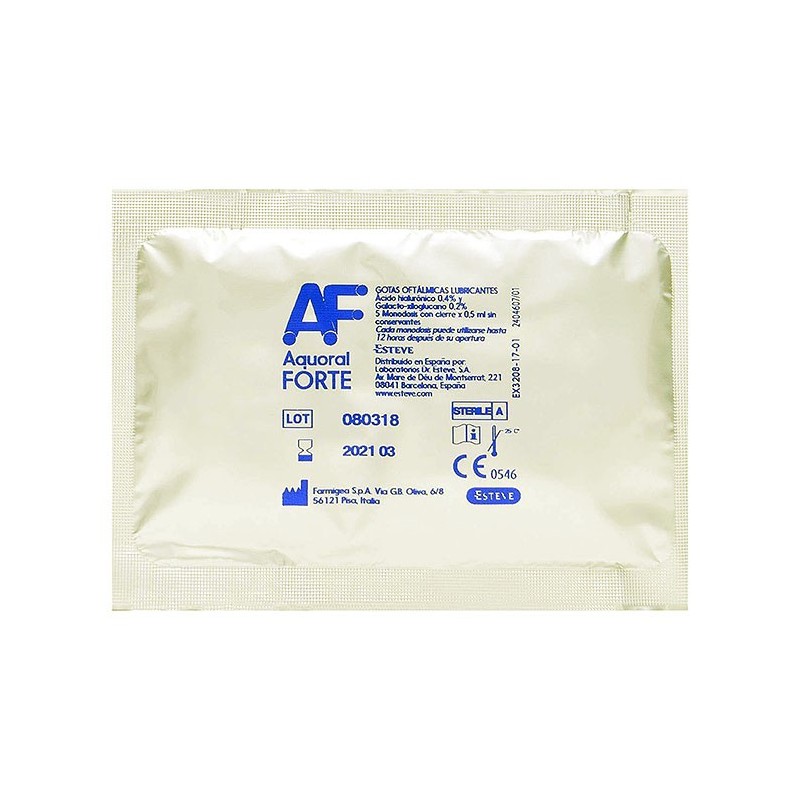 Aquoral Forte gotas oftálmicas ácido hialurónico 0,4% 30 monodosis -  Parafarmacia La Plazuela