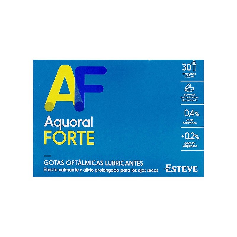 Aquoral, Aquoral Forte gotas oftálmicas ácido hialurónico 0,4% 30  monodosis, Farmacias 1000