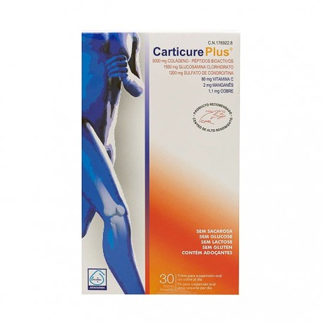 Carticure Plus Condroitina + Glucosamina + Colágeno 30 sobres