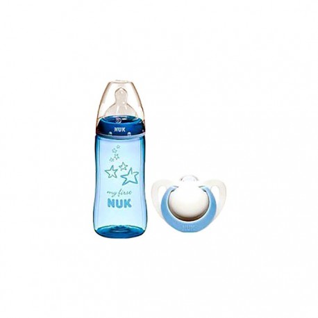 Nuk My First Nuk Biberon + Chupete 0-6m Azul