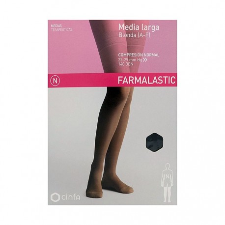 Farmalastic media larga blonda (A-F) comp. normal T-extra grande negro 1ud