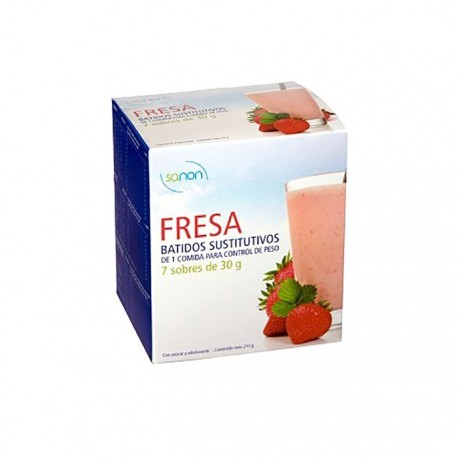 Sanon batido sustitutivo fresa 7 sobres 30g